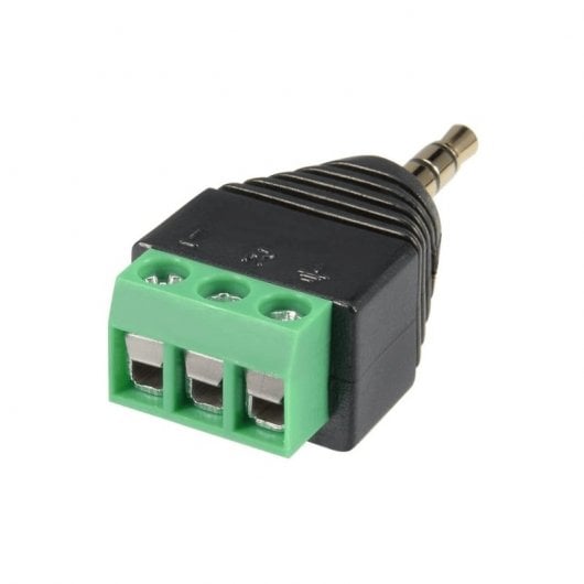 Goobay Conector Jack 3.5mm TRS Terminal de Tornillo 3 Pin Macho Negro
