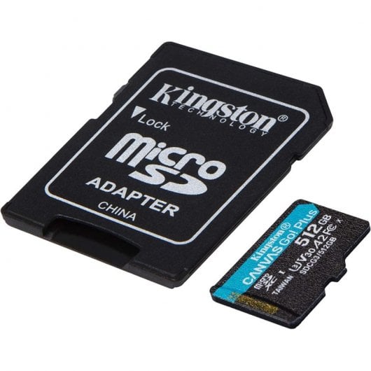 Kingston Canvas Go! Plus MicroSDXC 512 Go UHS-I U3 V30 Classe 10 + Adaptateur SD