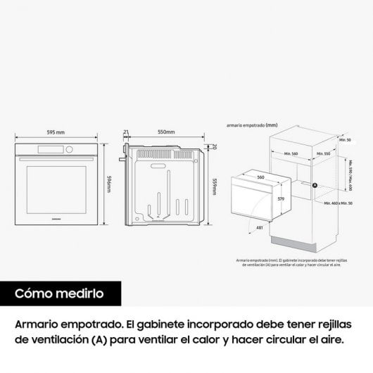 Samsung Dual Cook NV7B4455UAS/U3 Horno Pirolítico 76L A+ Acero Inoxidable