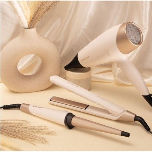 Prancha de Cabelo Cerâmica Remington S4740 230ºC 5 Definições Desligamento Automático Beige
