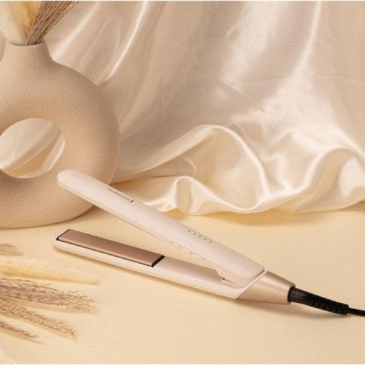 Prancha de Cabelo Cerâmica Remington S4740 230ºC 5 Definições Desligamento Automático Beige