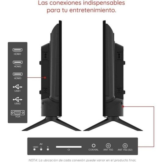 TV Grunkel LED LED-24IV2 24" HD Ready 60Hz Entrada 12V Modo Hotel Grabador USB-PVR