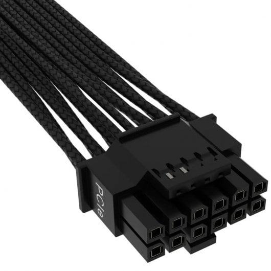 Cabo Corsair Premium com capas PCIe Gen 5 12VHPWR 600W e 12+4 pinos com capa preta