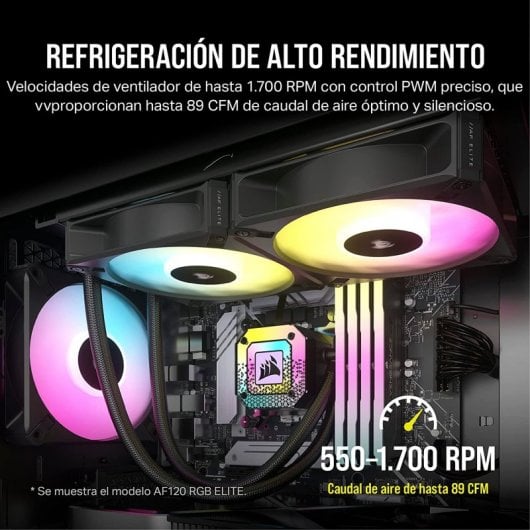 Ventola PWM Corsair iCUE AF140 RGB ELITE da 140 mm Nera