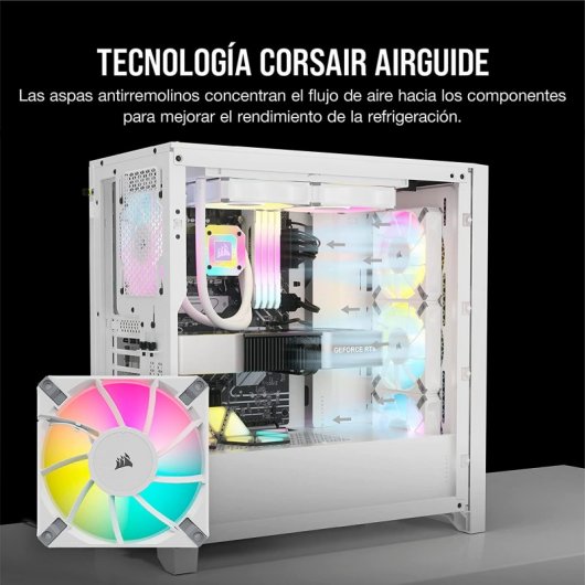 Ventola PWM Corsair iCUE AF120 RGB ELITE da 120 mm bianca