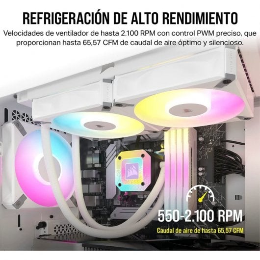 Corsair iCUE AF120 RGB ELITE Juego de Tres Ventiladores PWM de 120 mm Blanco con Controlador iCue