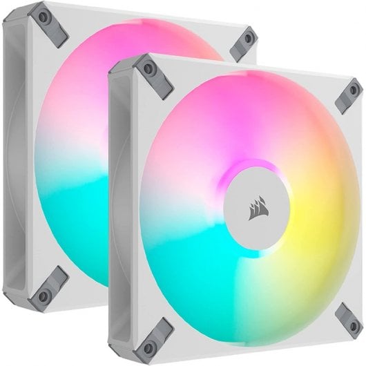Corsair iCUE AF140 RGB ELITE 140-mm-PWM-Doppellüfterset – Weiß mit iCue-Controller