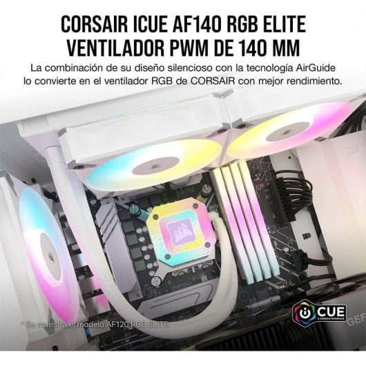 Corsair iCUE AF140 RGB ELITE 140-mm-PWM-Doppellüfterset – Weiß mit iCue-Controller