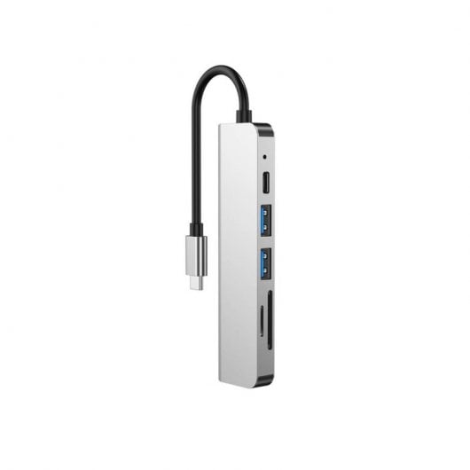 Hub PcCom Essential da USB-C a HDMI/USB-C 87W/USB 3.0/SD/microSD