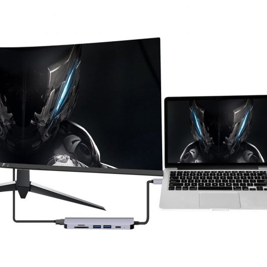 PcCom Essential Hub USB-C a HDMI 4K/USB-C 87W/USB 3.0/SD/microSD