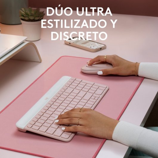 Logitech MK470 Slim Combo Rosa | Tastiera E Mouse Wireless, USB, Nuovo 2023
