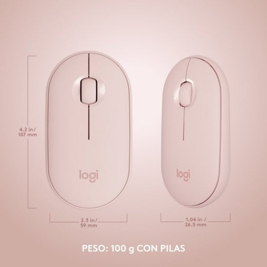 Combinazione tastiera e mouse wireless sottile Logitech MK470 rosa