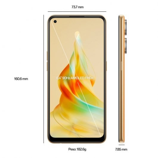 OPPO Reno8 T 8/128GB Naranja Libre + Cable USB 3.1 Type-C