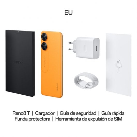 OPPO Reno8 T 8/128GB Naranja Libre + Cable USB 3.1 Type-C
