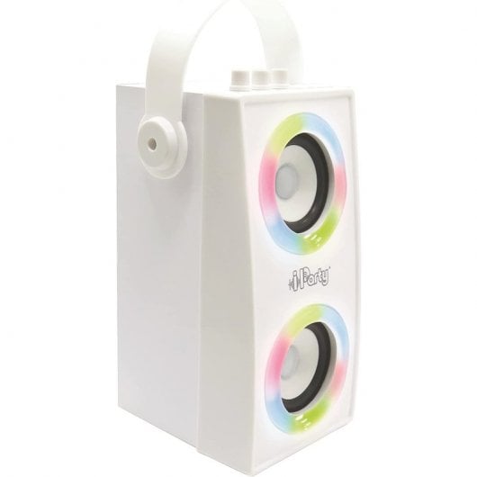 Lexibook iParty Altavoz Portátil Bluetooth con Micrófono y Efectos de Luz Blanco