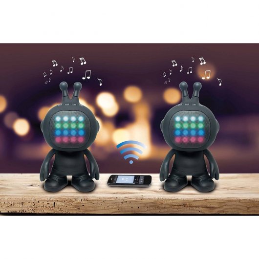 Altoparlante Bluetooth Lexibook iParty con forma di robot ed effetti di luce Nero