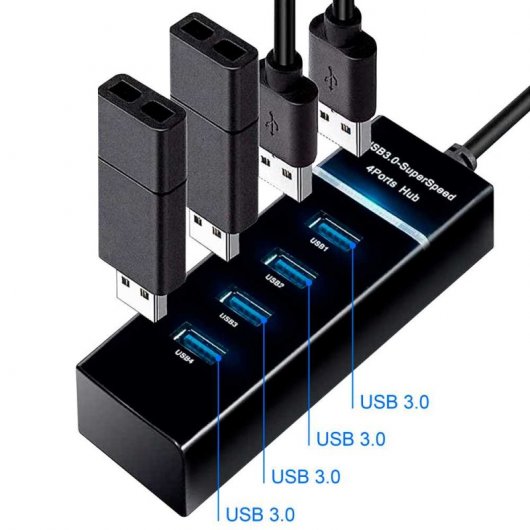 OcioDual Hub USB 4x USB 3.0 com Luz LED
