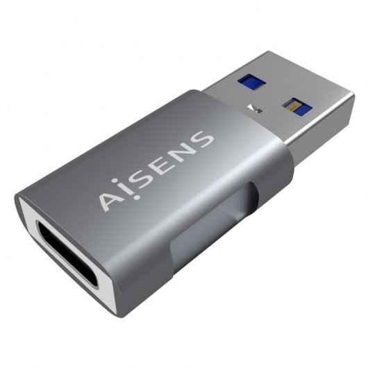 Aisens Mini Adaptador USB 3.2 Gen2 para USB-C Macho/Fêmea Cinzento