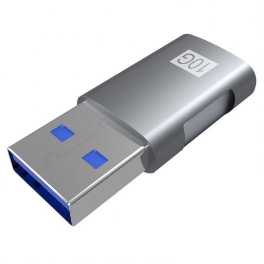 Aisens Mini Adaptador USB 3.2 Gen2 para USB-C Macho/Fêmea Cinzento