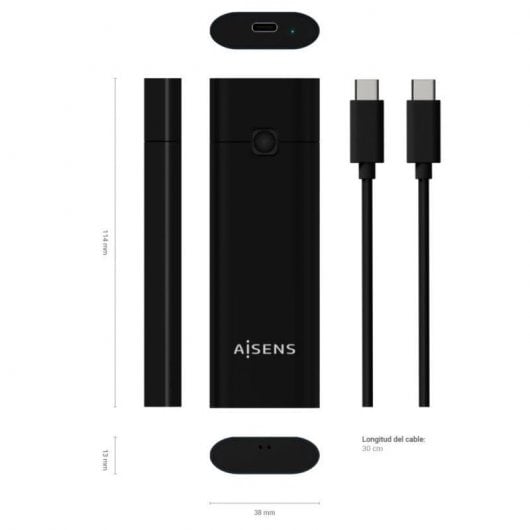 Aisens M.2 NVMe SSD-Gehäuse USB 3.1 Gen2 Schwarz