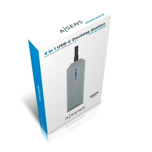 Aisens Docking USB-C 3.2 4 em 1 Multiportas Cinzento
