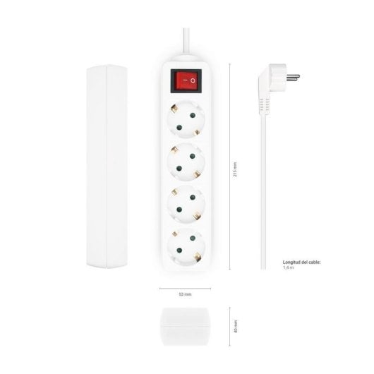 Steckdosenleiste Aisens A154-0649 4 Steckplätze mit Schalter Kinderschutz