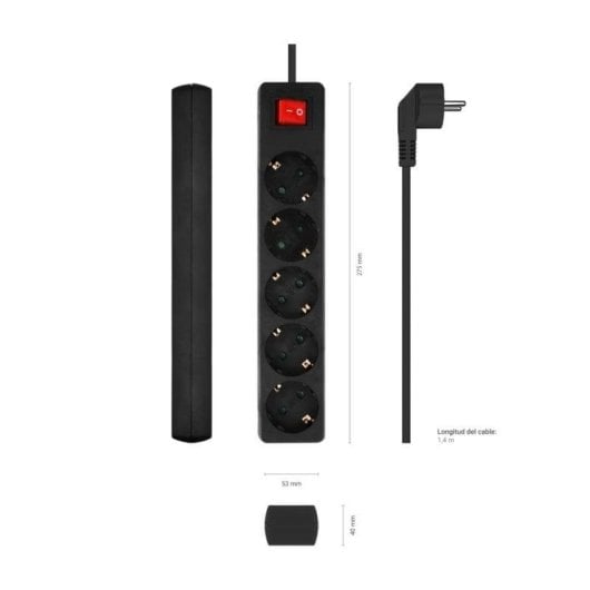 Steckdosenleiste Aisens A154-0652 5 Steckplätze Schalter Kinderschutz Kupfer