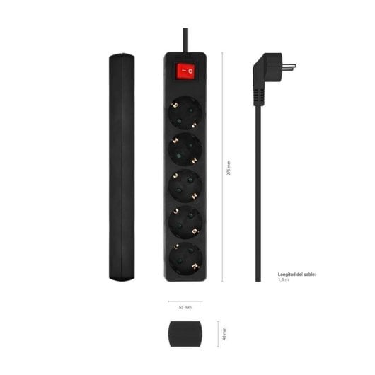 Steckdosenleiste Aisens A154-0652 5 Steckplätze Schalter Kinderschutz Kupfer