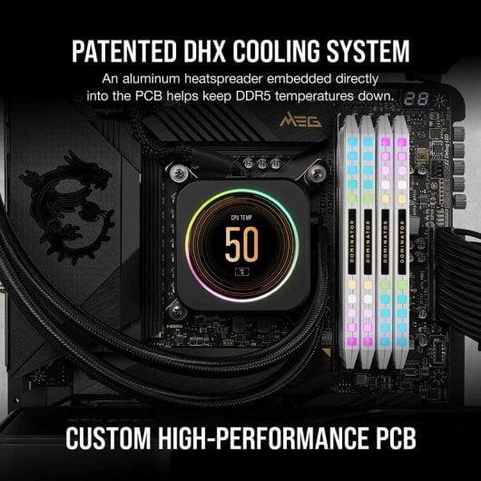 Corsair Dominator Platinum RGB DDR5 5200MHz 32GB 2x16GB CL40 Brancas