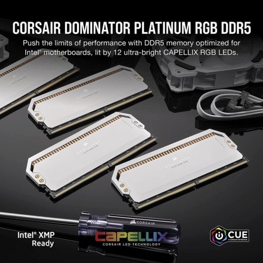 Corsair Dominator Platino RGB DDR5 5200 MHz 64 GB 2x32 GB CL40 Bianco