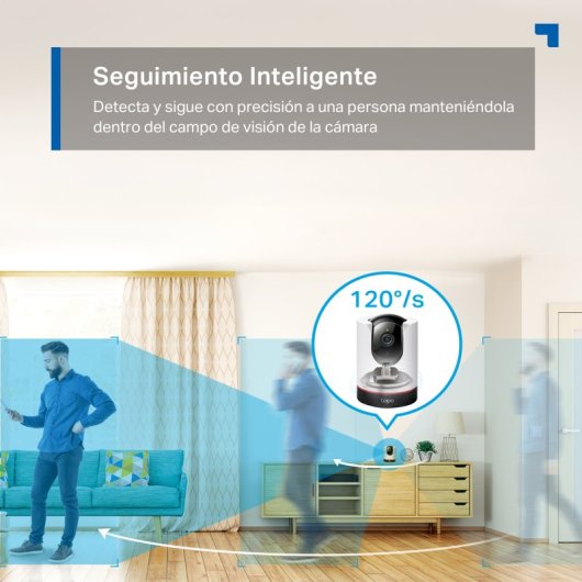Tapo C225 Cámara de Vigilancia 360º Interior, 2K QHD, Detección IA Gratuita Avanzada, Visión Nocturna