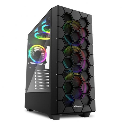 Sharkoon RGB Hex Vidro Temperado USB 3.0 Preta