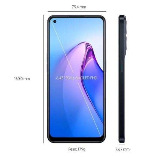 OPPO Reno8 5G 8GB 256GB 6.43" Noir