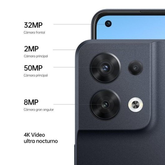 OPPO Reno8 5G 8GB 256GB 6.43" Noir