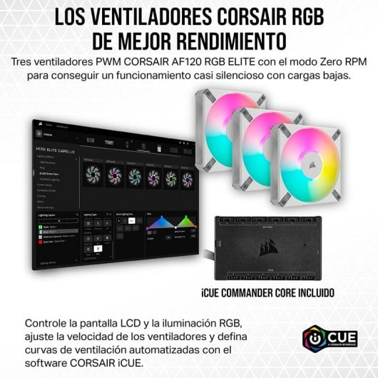 Corsair iCUE H150i ELITE LCD XT Kit di raffreddamento a liquido 360 mm Bianco