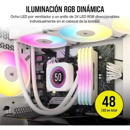 Corsair iCUE H150i ELITE LCD XT Kit di raffreddamento a liquido 360 mm Bianco