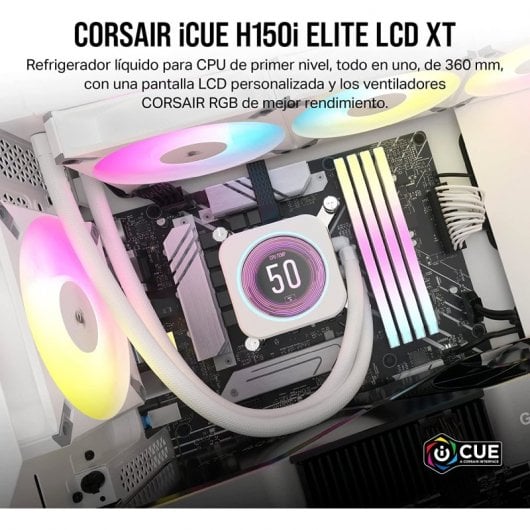 Corsair iCUE H150i ELITE LCD XT Kit di raffreddamento a liquido 360 mm Bianco