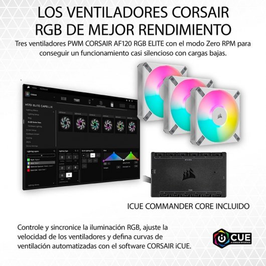 Corsair iCUE H150i ELITE CAPELLIX XT Flüssigkeitskühlsatz, 360 mm, weiß