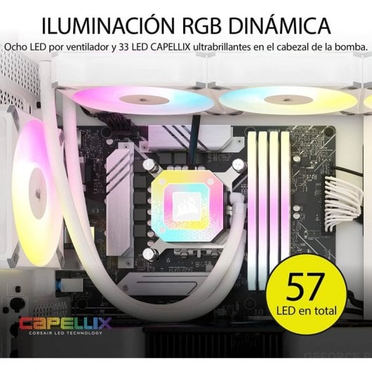 Corsair iCUE H150i ELITE CAPELLIX XT Flüssigkeitskühlsatz, 360 mm, weiß