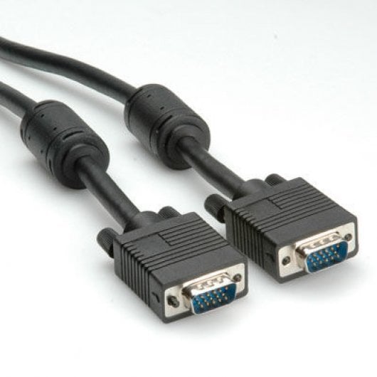 Cavo VGA Roline con ferriti HDB15 DDC maschio/maschio di alta qualità 6 m Nero