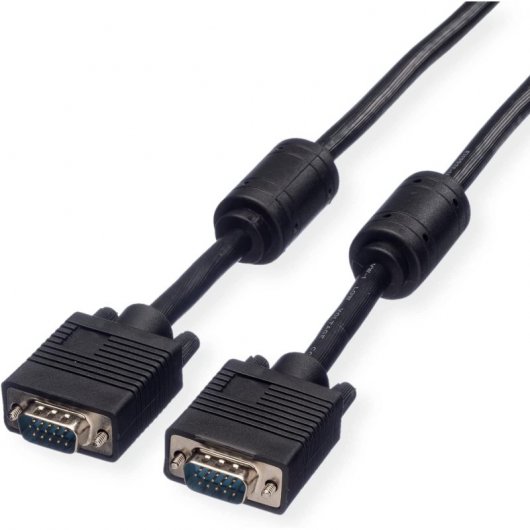 Cavo VGA Roline con ferriti HDB15 DDC maschio/maschio di alta qualità 2 m Nero