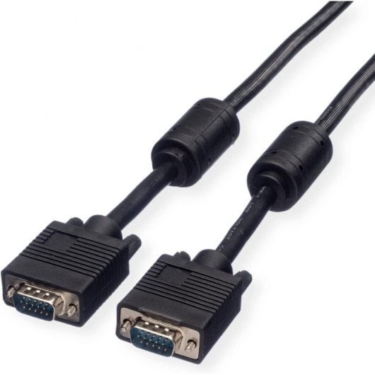 Cavo VGA Roline con ferriti HDB15 DDC maschio/maschio di alta qualità 3 m Nero