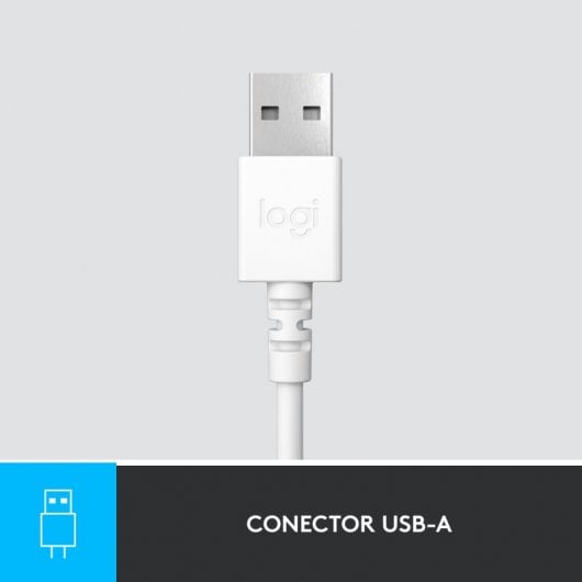 Logitech H390 Auriculares con Cable y Supresión de Ruido funciona con Chromebook Blancos