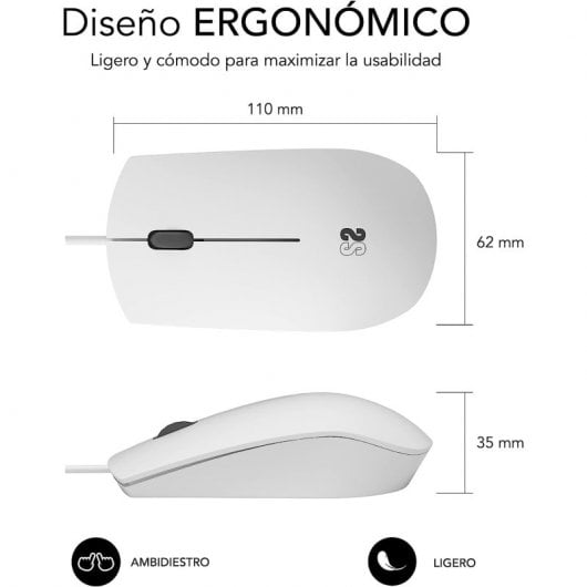 Subblim Business Mouse silenzioso 1200 DPI Bianco