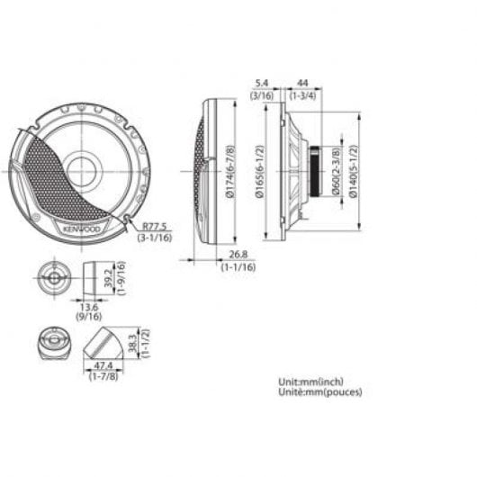Altoparlanti per auto coassiali a 2 vie Kenwood KFC-E170P 170 mm 300 W