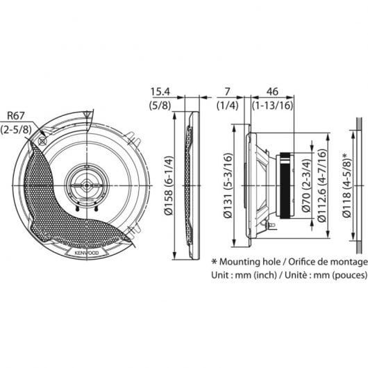 Kenwood KFC-PS1096 Altavoces Coaxiales para Coche 2 Vías 130mm 320W