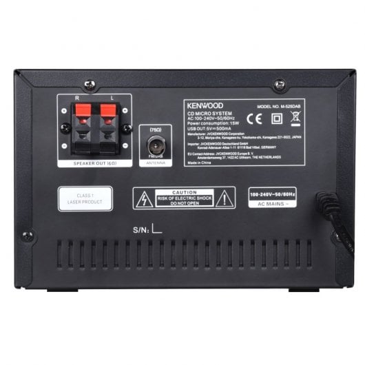 Kenwood M-525DAB Microcadena Bluetooth/USB/AUX/DAB+ Antracita