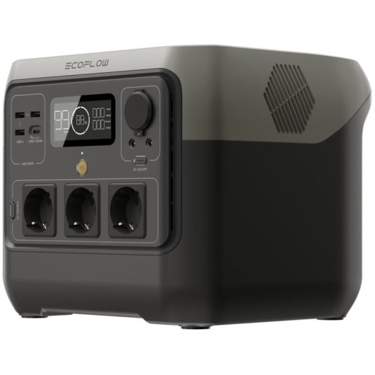 Station d’énergie EcoFlow River 2 Pro 768Wh 3 ports AC, 3 USB-A, 1 USB-C Batterie LiFePO4 Écran LCD Charge solaire App Bluetooth WiFi