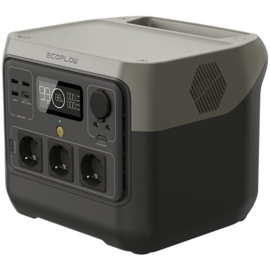 Station d’énergie EcoFlow River 2 Pro 768Wh 3 ports AC, 3 USB-A, 1 USB-C Batterie LiFePO4 Écran LCD Charge solaire App Bluetooth WiFi