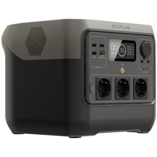 Station d’énergie EcoFlow River 2 Pro 768Wh 3 ports AC, 3 USB-A, 1 USB-C Batterie LiFePO4 Écran LCD Charge solaire App Bluetooth WiFi